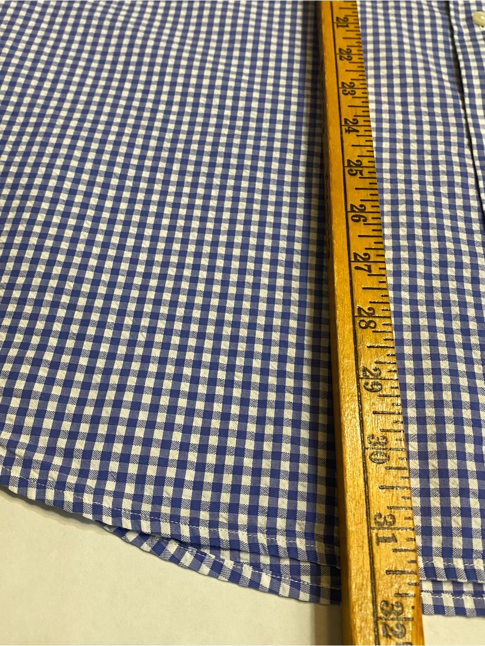 Ralph Lauren Men’s Blue Seersucker Gingham Short‑Sleeve Button‑Down Shirt XL - Picture 10 of 10